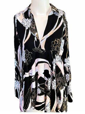 Anthropologie Free People Long Sleeve Floral Tunic Top